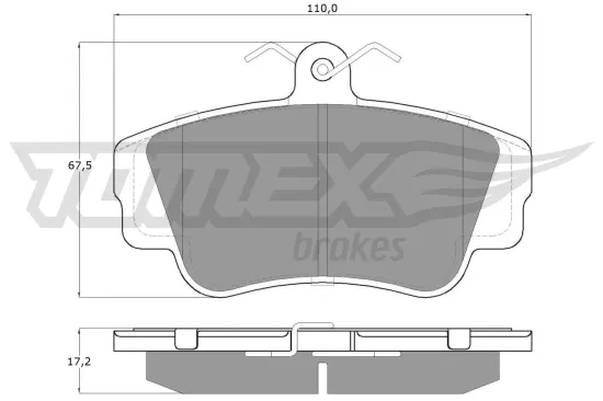 Bremsbelagsatz, Scheibenbremse Vorderachse TOMEX Brakes TX 13-99 Bild Bremsbelagsatz, Scheibenbremse Vorderachse TOMEX Brakes TX 13-99
