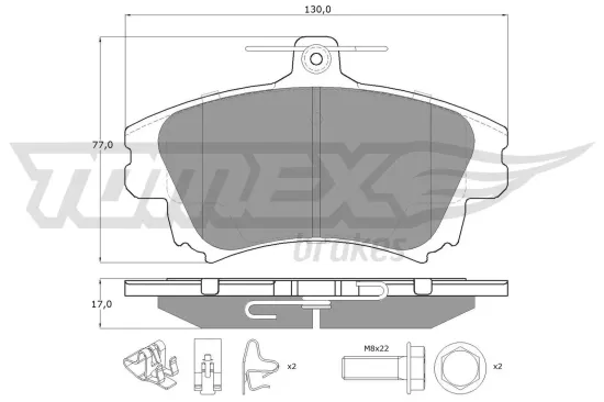 Bremsbelagsatz, Scheibenbremse Vorderachse TOMEX Brakes TX 14-03 Bild Bremsbelagsatz, Scheibenbremse Vorderachse TOMEX Brakes TX 14-03