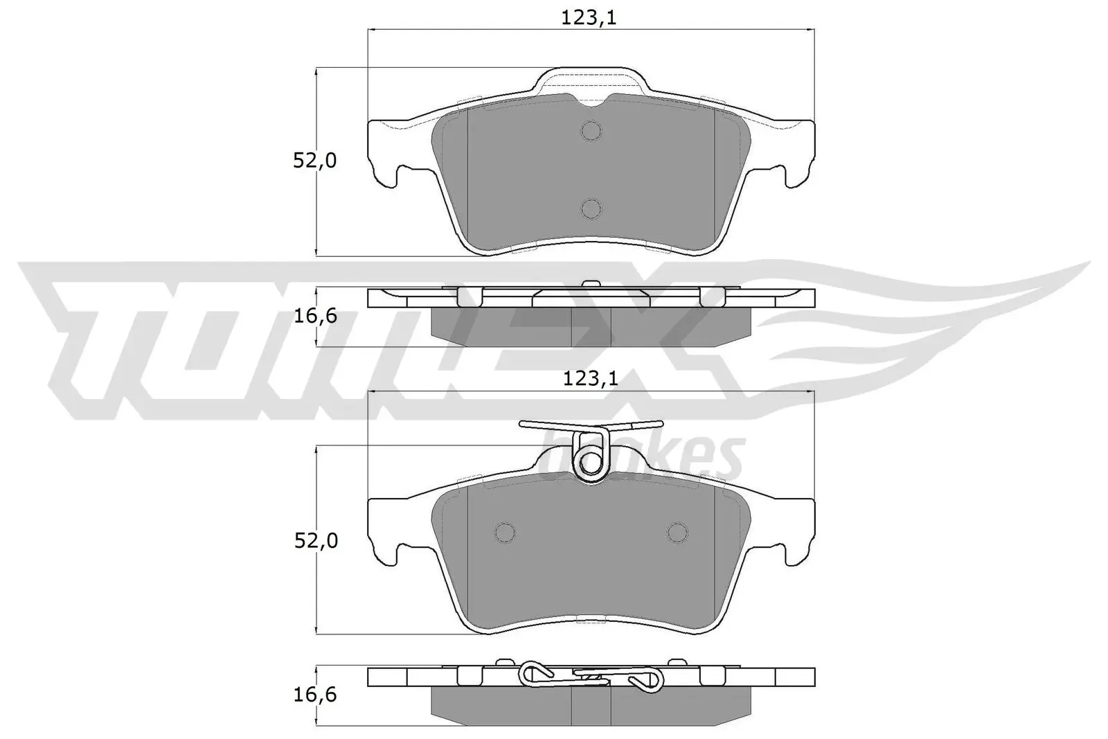 Bremsbelagsatz, Scheibenbremse Hinterachse TOMEX Brakes TX 14-28