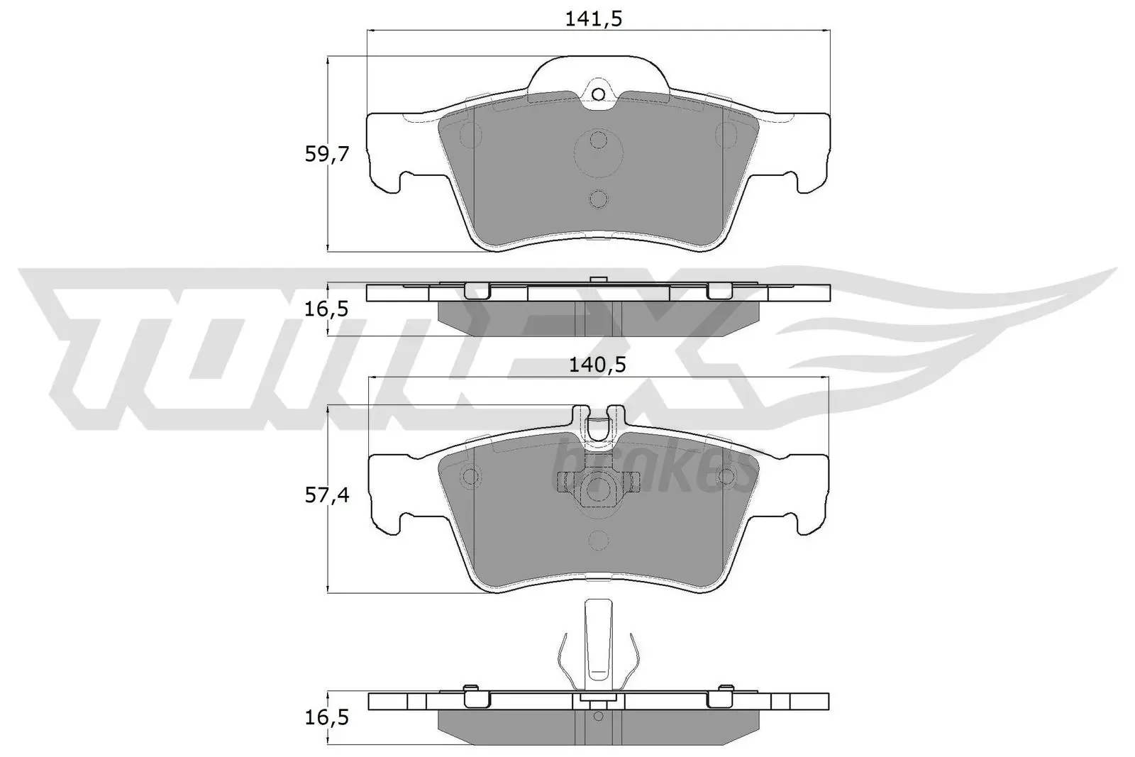 Bremsbelagsatz, Scheibenbremse TOMEX Brakes TX 14-30