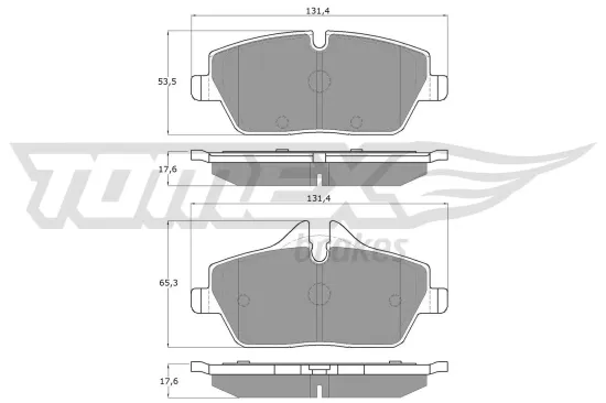 Bremsbelagsatz, Scheibenbremse Vorderachse TOMEX Brakes TX 14-33 Bild Bremsbelagsatz, Scheibenbremse Vorderachse TOMEX Brakes TX 14-33
