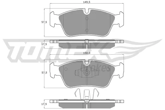 Bremsbelagsatz, Scheibenbremse Vorderachse TOMEX Brakes TX 14-35 Bild Bremsbelagsatz, Scheibenbremse Vorderachse TOMEX Brakes TX 14-35