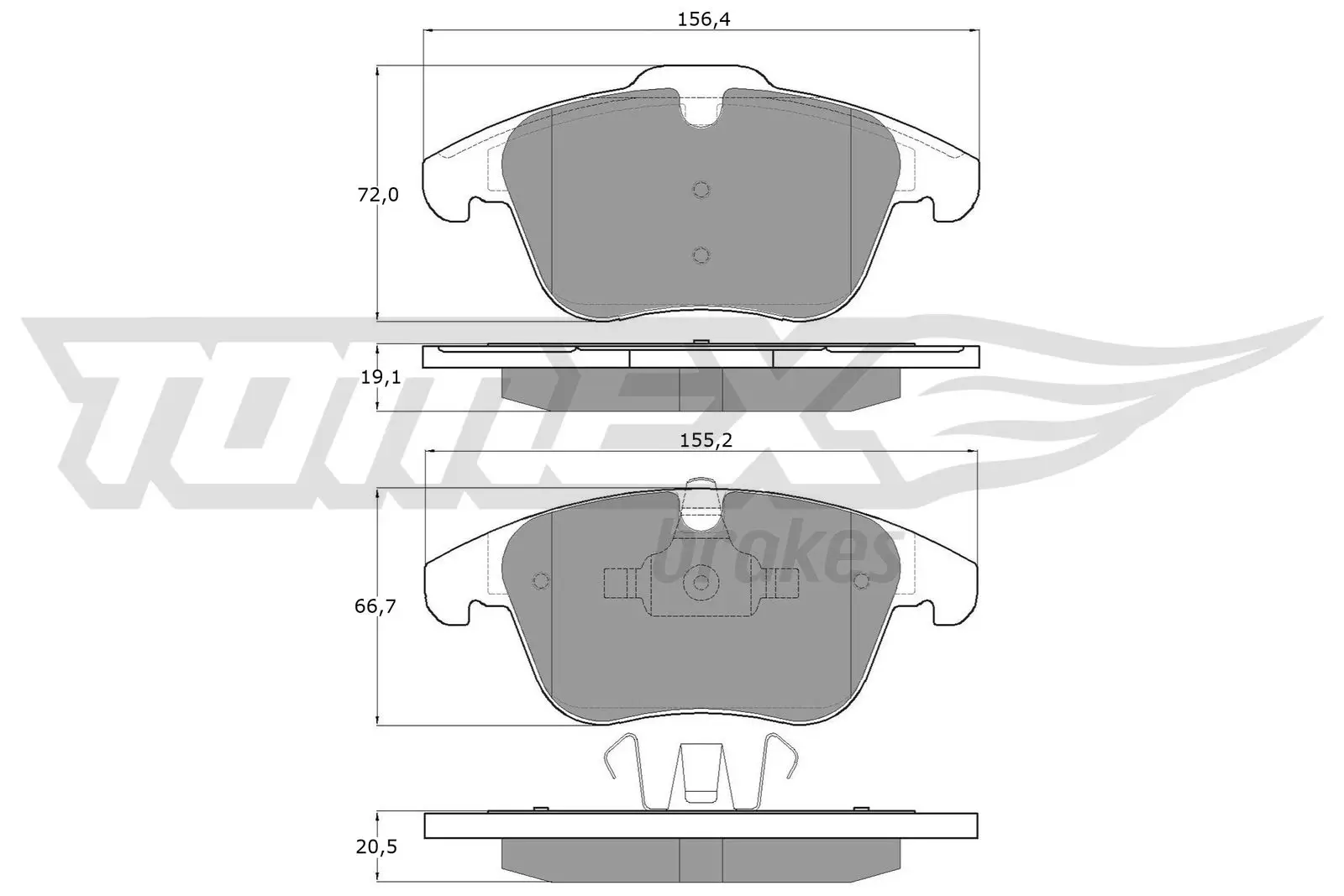 Bremsbelagsatz, Scheibenbremse Vorderachse TOMEX Brakes TX 14-47