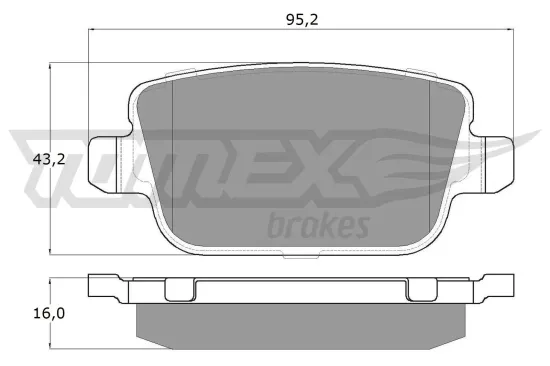 Bremsbelagsatz, Scheibenbremse Hinterachse TOMEX Brakes TX 14-48 Bild Bremsbelagsatz, Scheibenbremse Hinterachse TOMEX Brakes TX 14-48