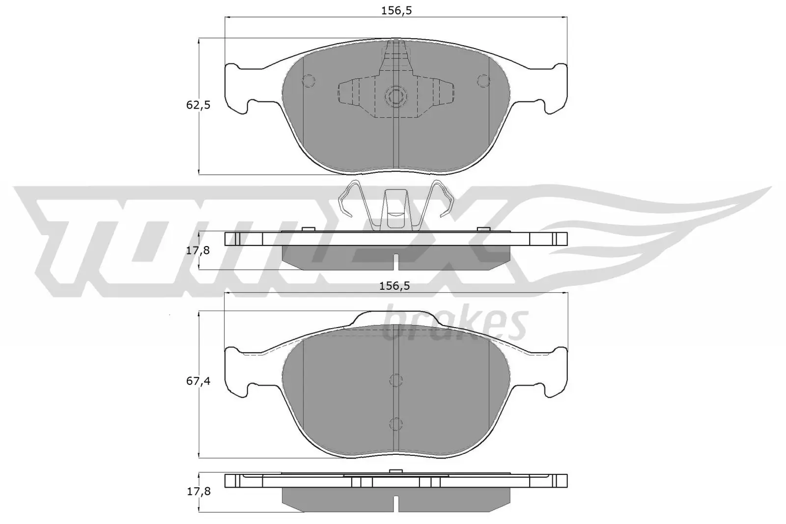 Bremsbelagsatz, Scheibenbremse Vorderachse TOMEX Brakes TX 14-49