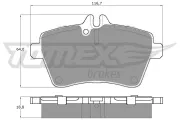 Bremsbelagsatz, Scheibenbremse Vorderachse TOMEX Brakes TX 14-56