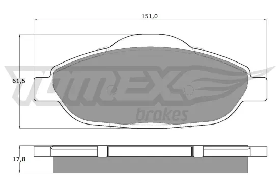 Bremsbelagsatz, Scheibenbremse Vorderachse TOMEX Brakes TX 14-66 Bild Bremsbelagsatz, Scheibenbremse Vorderachse TOMEX Brakes TX 14-66