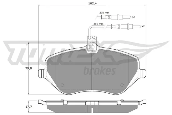 Bremsbelagsatz, Scheibenbremse Vorderachse TOMEX Brakes TX 14-68 Bild Bremsbelagsatz, Scheibenbremse Vorderachse TOMEX Brakes TX 14-68