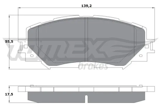 Bremsbelagsatz, Scheibenbremse Vorderachse TOMEX Brakes TX 14-72 Bild Bremsbelagsatz, Scheibenbremse Vorderachse TOMEX Brakes TX 14-72