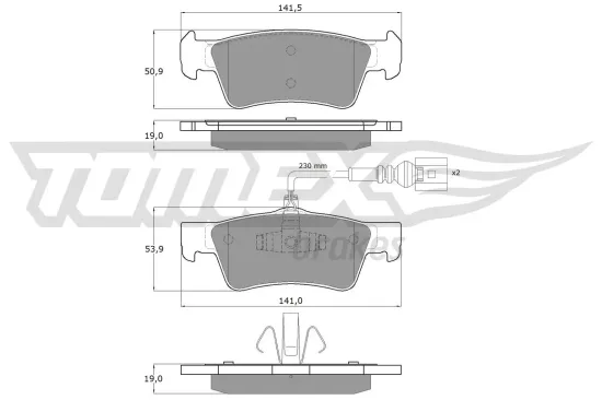 Bremsbelagsatz, Scheibenbremse Hinterachse TOMEX Brakes TX 14-80 Bild Bremsbelagsatz, Scheibenbremse Hinterachse TOMEX Brakes TX 14-80
