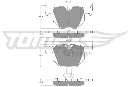 Bremsbelagsatz, Scheibenbremse Hinterachse TOMEX Brakes TX 14-81 Bild Bremsbelagsatz, Scheibenbremse Hinterachse TOMEX Brakes TX 14-81