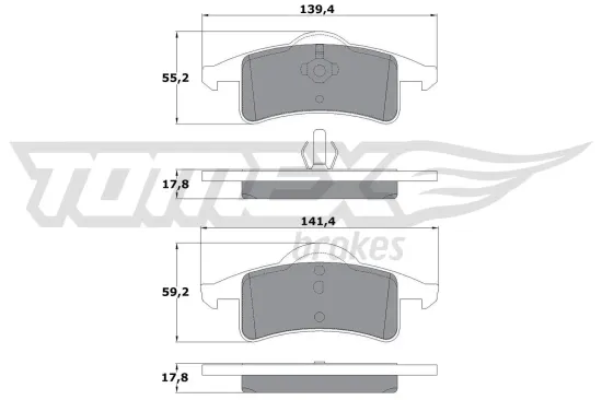 Bremsbelagsatz, Scheibenbremse Hinterachse TOMEX Brakes TX 14-90 Bild Bremsbelagsatz, Scheibenbremse Hinterachse TOMEX Brakes TX 14-90