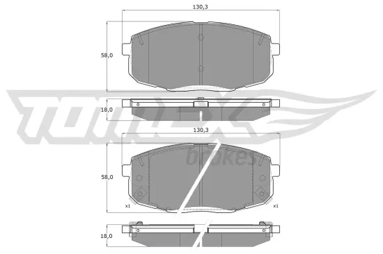 Bremsbelagsatz, Scheibenbremse TOMEX Brakes TX 14-991 Bild Bremsbelagsatz, Scheibenbremse TOMEX Brakes TX 14-991