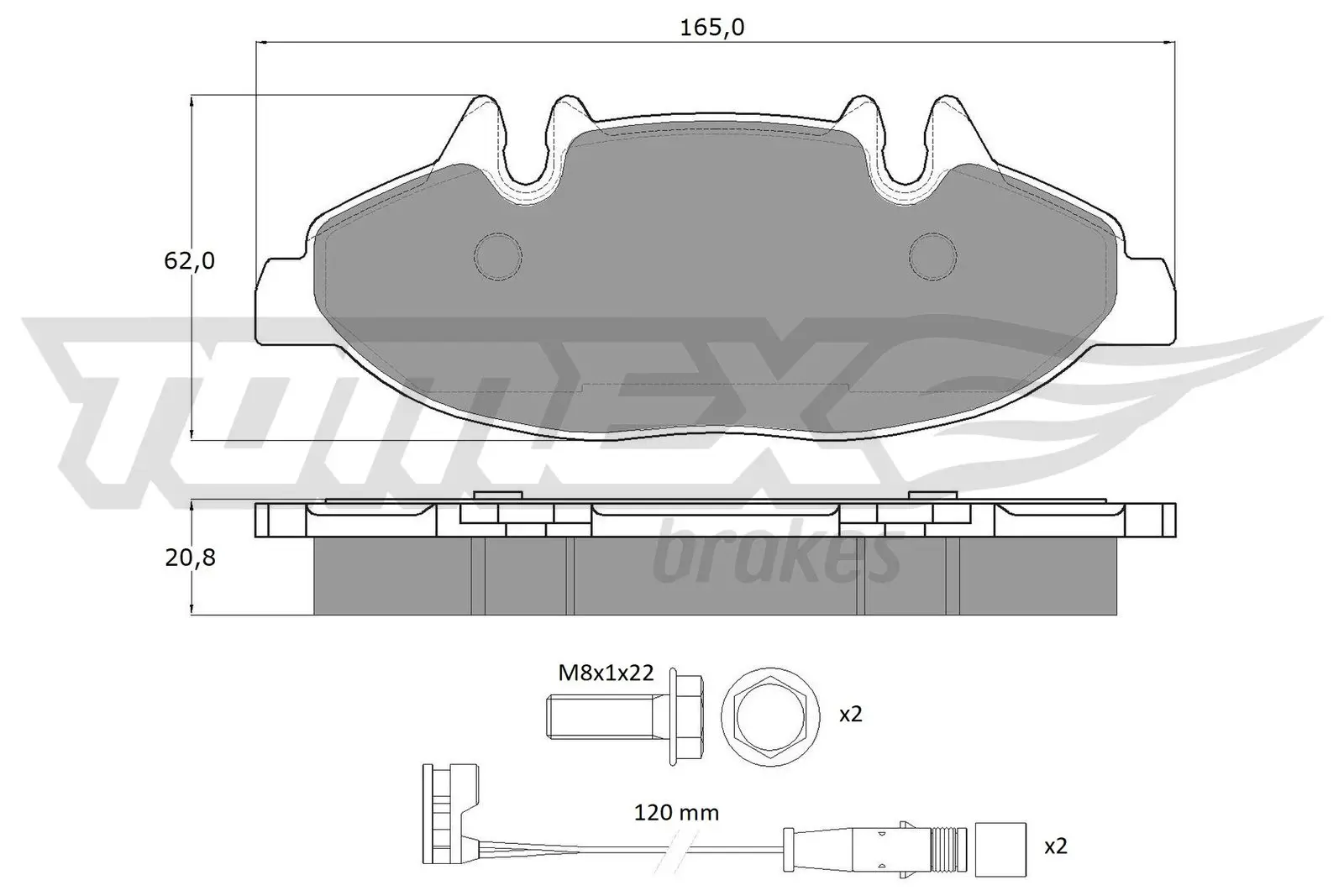 Bremsbelagsatz, Scheibenbremse TOMEX Brakes TX 15-02