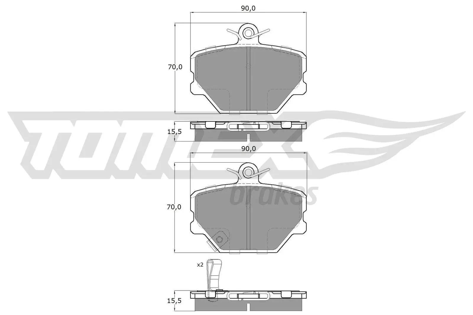 Bremsbelagsatz, Scheibenbremse TOMEX Brakes TX 15-07