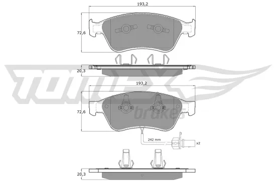 Bremsbelagsatz, Scheibenbremse Vorderachse TOMEX Brakes TX 15-10 Bild Bremsbelagsatz, Scheibenbremse Vorderachse TOMEX Brakes TX 15-10