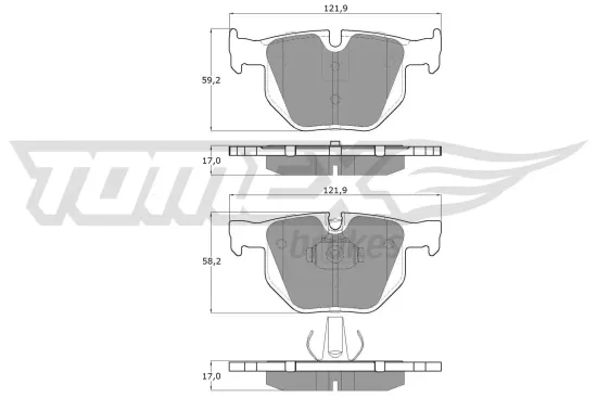 Bremsbelagsatz, Scheibenbremse Hinterachse TOMEX Brakes TX 15-24 Bild Bremsbelagsatz, Scheibenbremse Hinterachse TOMEX Brakes TX 15-24