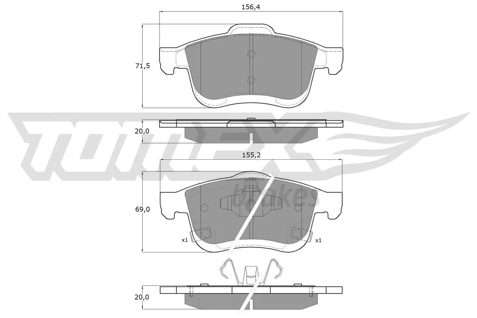 Bremsbelagsatz, Scheibenbremse TOMEX Brakes TX 15-251