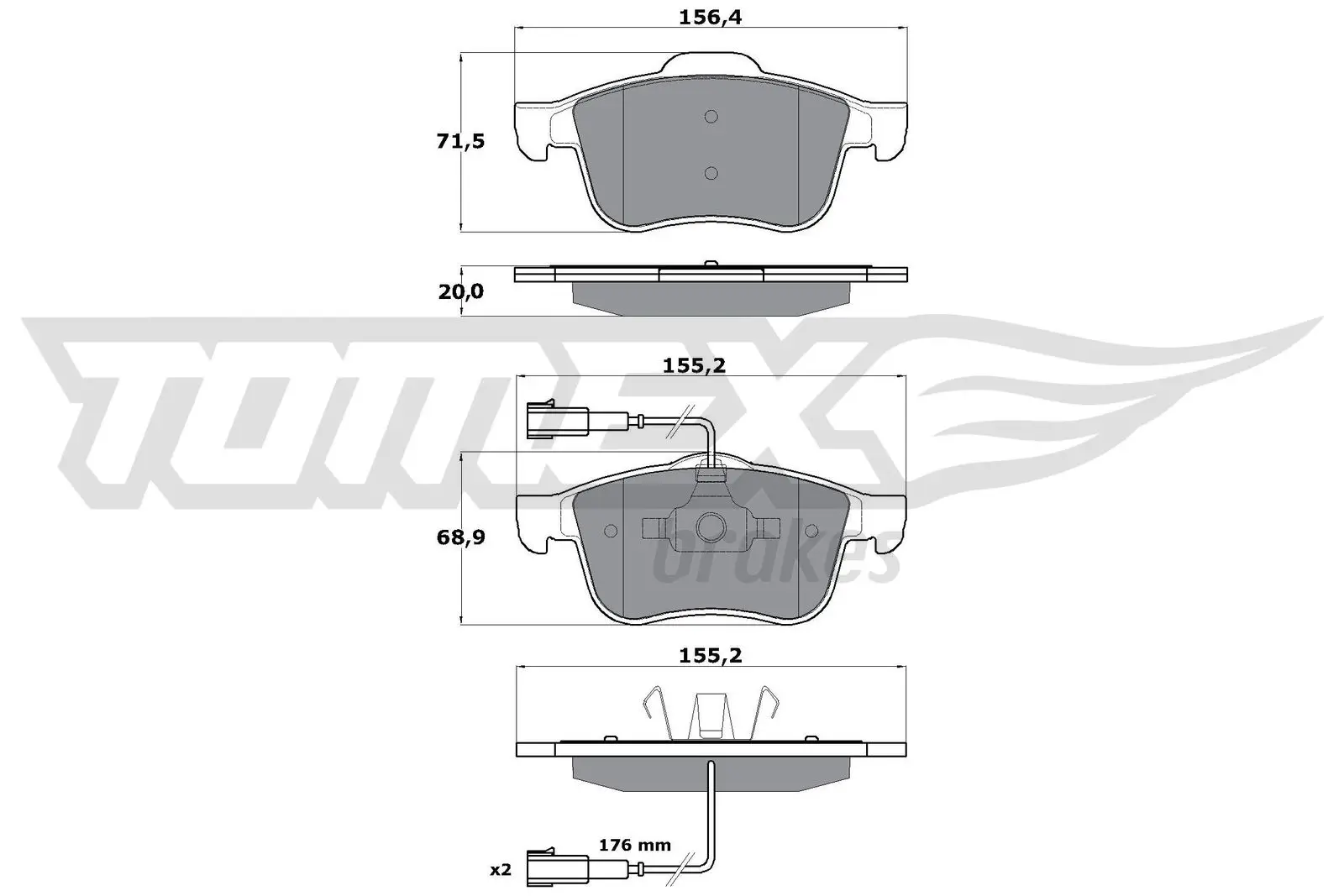 Bremsbelagsatz, Scheibenbremse TOMEX Brakes TX 15-25