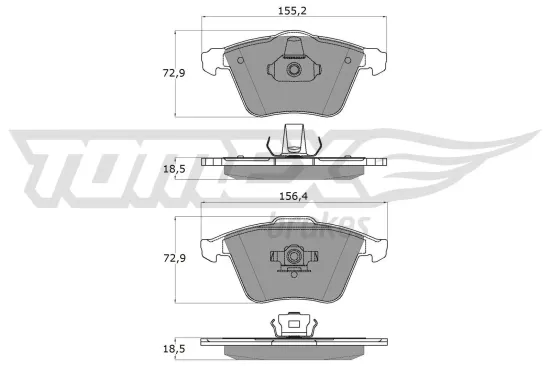 Bremsbelagsatz, Scheibenbremse Vorderachse TOMEX Brakes TX 15-26 Bild Bremsbelagsatz, Scheibenbremse Vorderachse TOMEX Brakes TX 15-26