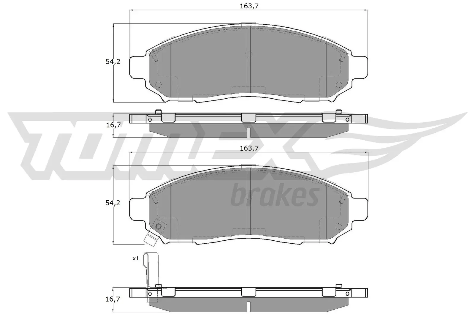 Bremsbelagsatz, Scheibenbremse Vorderachse TOMEX Brakes TX 15-28