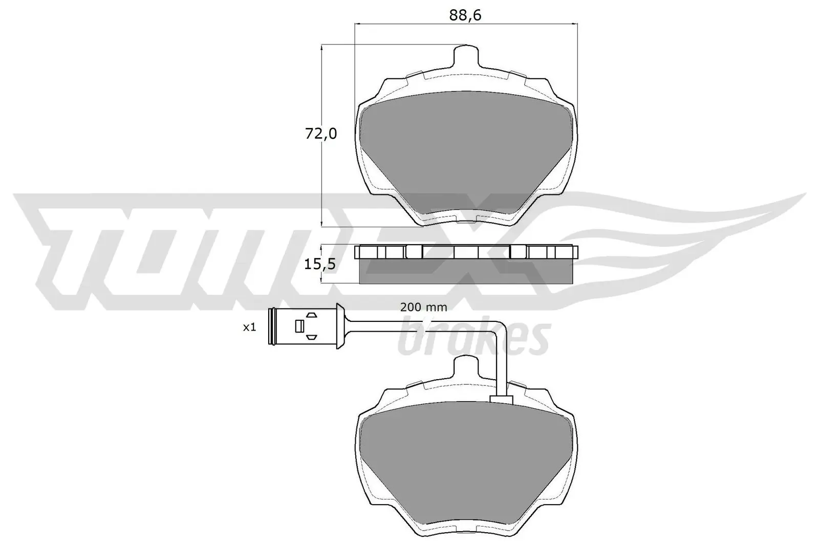 Bremsbelagsatz, Scheibenbremse Hinterachse TOMEX Brakes TX 15-50