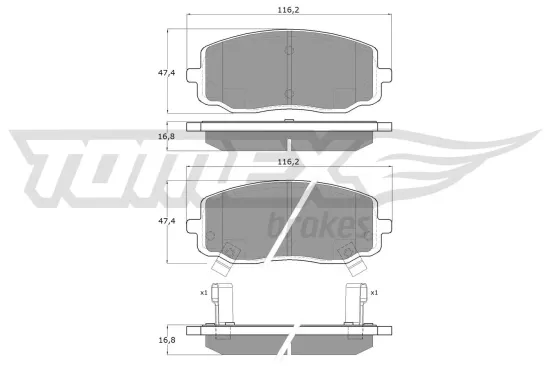 Bremsbelagsatz, Scheibenbremse TOMEX Brakes TX 15-74 Bild Bremsbelagsatz, Scheibenbremse TOMEX Brakes TX 15-74