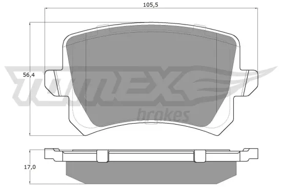 Bremsbelagsatz, Scheibenbremse TOMEX Brakes TX 15-83 Bild Bremsbelagsatz, Scheibenbremse TOMEX Brakes TX 15-83