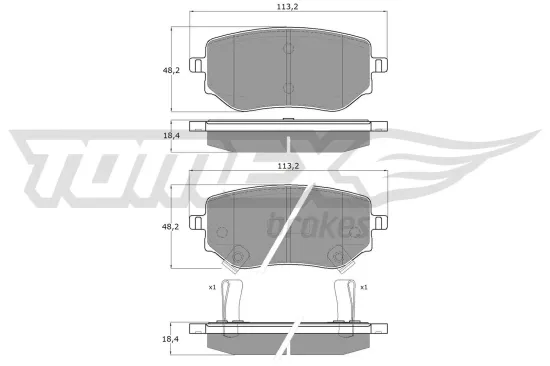 Bremsbelagsatz, Scheibenbremse Hinterachse TOMEX Brakes TX 15-87 Bild Bremsbelagsatz, Scheibenbremse Hinterachse TOMEX Brakes TX 15-87