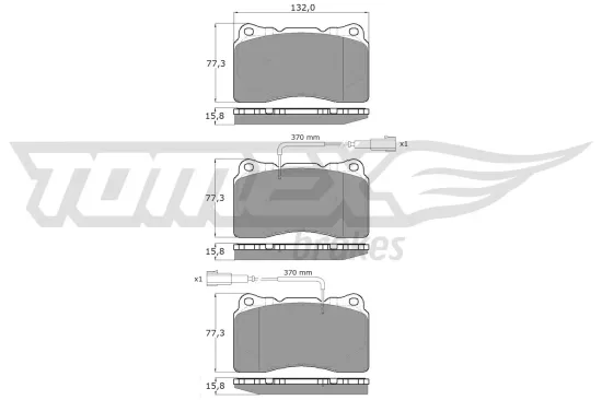 Bremsbelagsatz, Scheibenbremse TOMEX Brakes TX 15-88 Bild Bremsbelagsatz, Scheibenbremse TOMEX Brakes TX 15-88