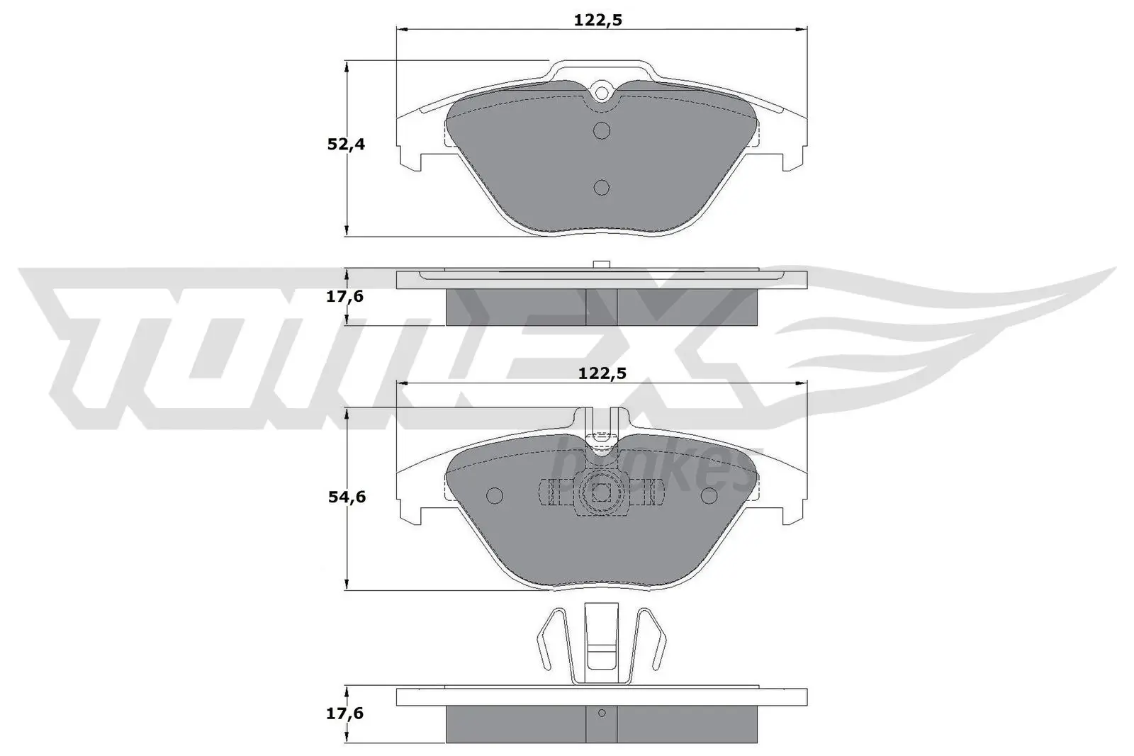 Bremsbelagsatz, Scheibenbremse Hinterachse TOMEX Brakes TX 16-01