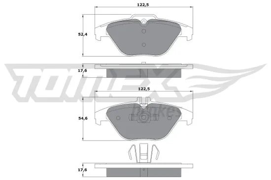 Bremsbelagsatz, Scheibenbremse Hinterachse TOMEX Brakes TX 16-01 Bild Bremsbelagsatz, Scheibenbremse Hinterachse TOMEX Brakes TX 16-01