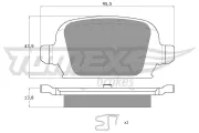 Bremsbelagsatz, Scheibenbremse Hinterachse TOMEX Brakes TX 16-06