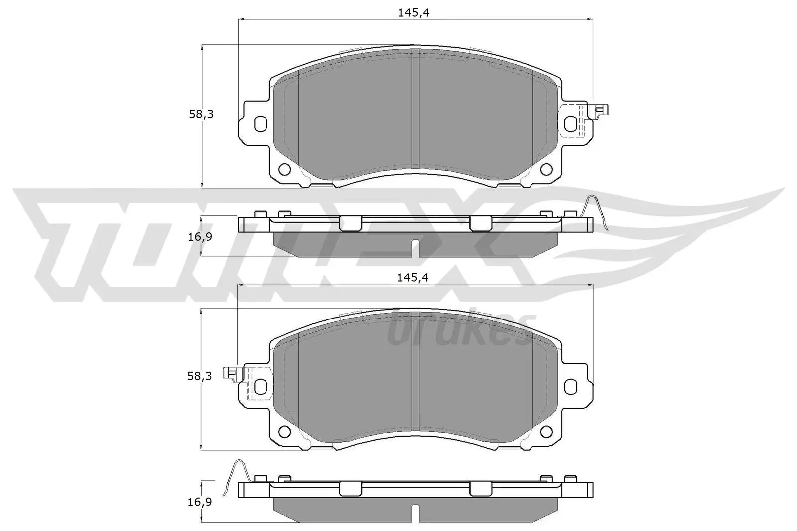 Bremsbelagsatz, Scheibenbremse Vorderachse TOMEX Brakes TX 16-12