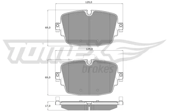 Bremsbelagsatz, Scheibenbremse Hinterachse TOMEX Brakes TX 16-13 Bild Bremsbelagsatz, Scheibenbremse Hinterachse TOMEX Brakes TX 16-13