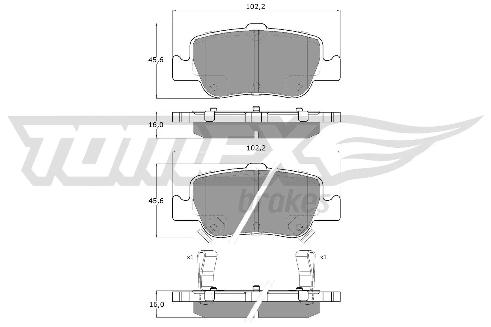 Bremsbelagsatz, Scheibenbremse TOMEX Brakes TX 16-29