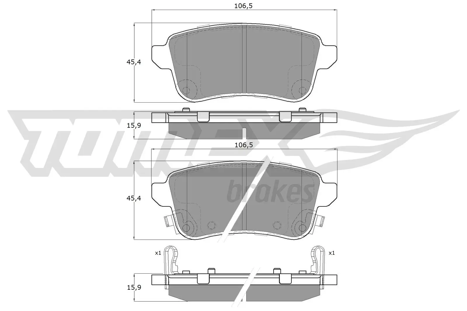 Bremsbelagsatz, Scheibenbremse Hinterachse TOMEX Brakes TX 16-381