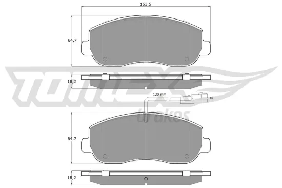 Bremsbelagsatz, Scheibenbremse Vorderachse TOMEX Brakes TX 16-40 Bild Bremsbelagsatz, Scheibenbremse Vorderachse TOMEX Brakes TX 16-40