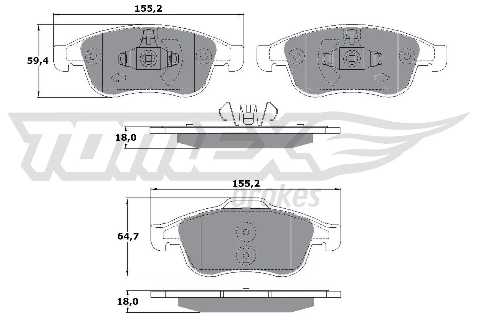 Bremsbelagsatz, Scheibenbremse Vorderachse TOMEX Brakes TX 16-41