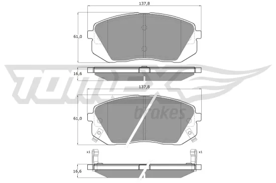 Bremsbelagsatz, Scheibenbremse TOMEX Brakes TX 16-44 Bild Bremsbelagsatz, Scheibenbremse TOMEX Brakes TX 16-44