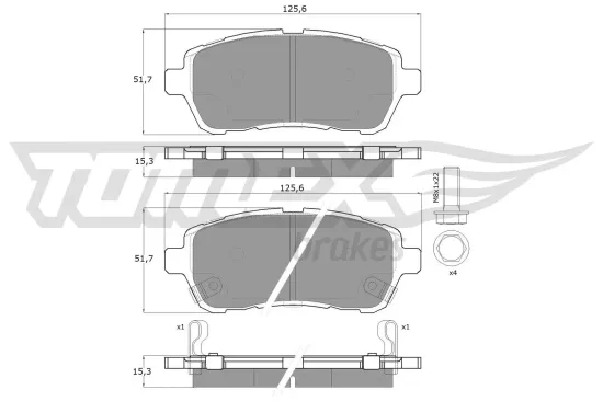 Bremsbelagsatz, Scheibenbremse Vorderachse TOMEX Brakes TX 16-47 Bild Bremsbelagsatz, Scheibenbremse Vorderachse TOMEX Brakes TX 16-47