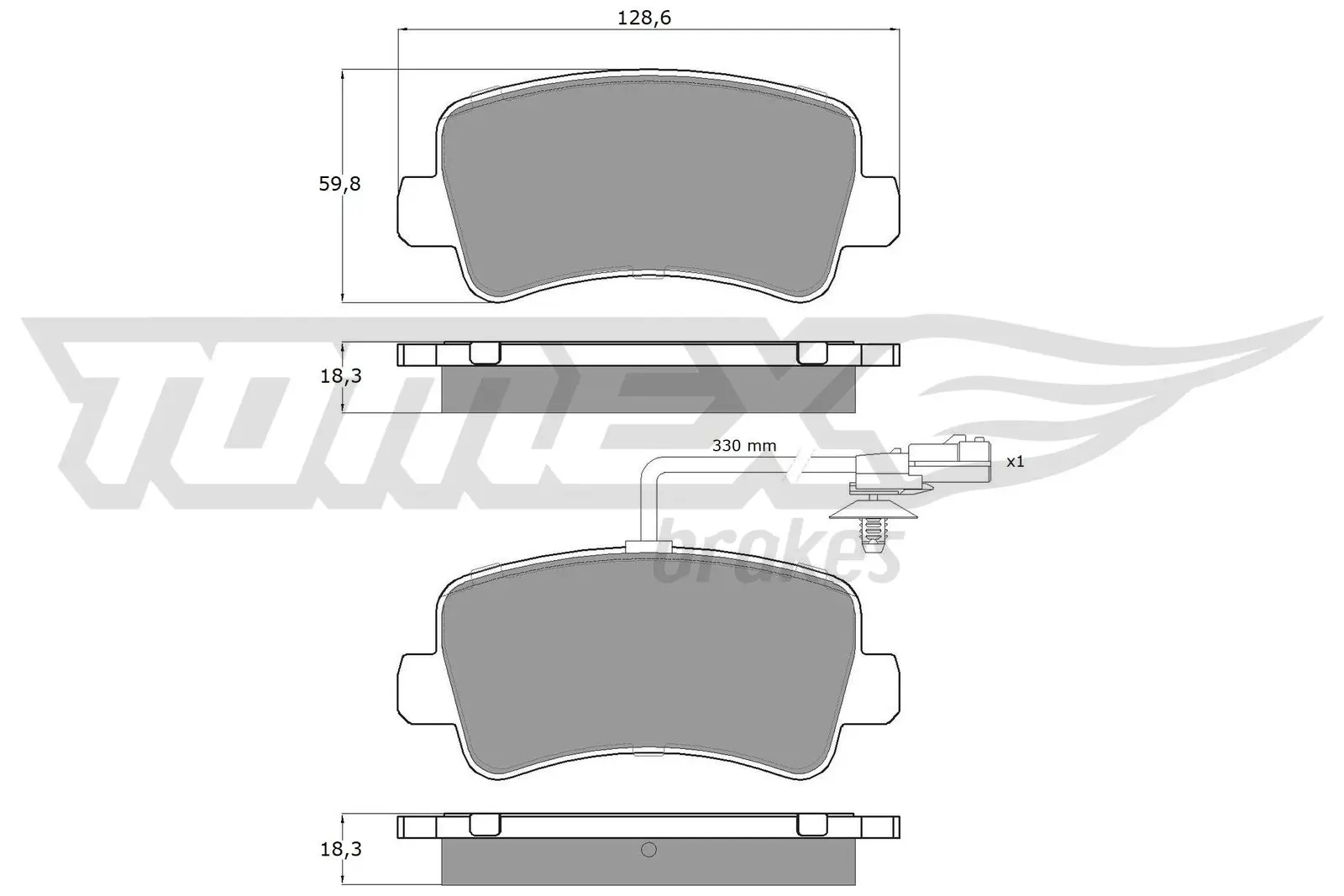 Bremsbelagsatz, Scheibenbremse TOMEX Brakes TX 16-48