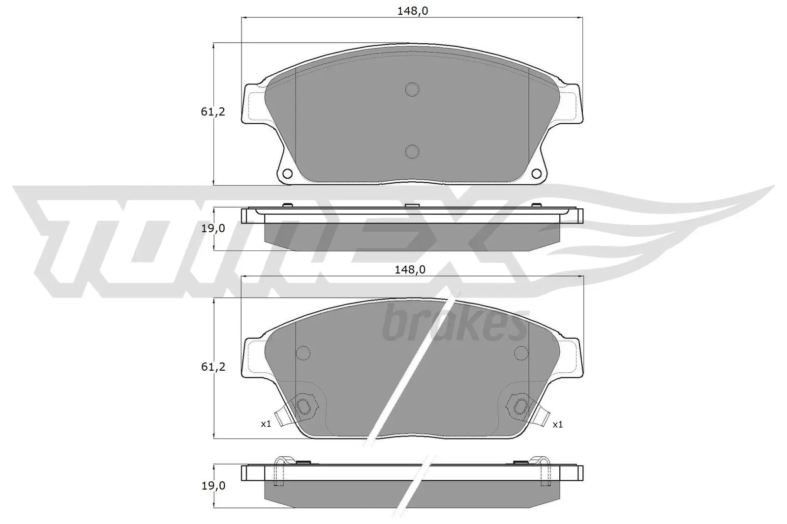 Bremsbelagsatz, Scheibenbremse TOMEX Brakes TX 16-51