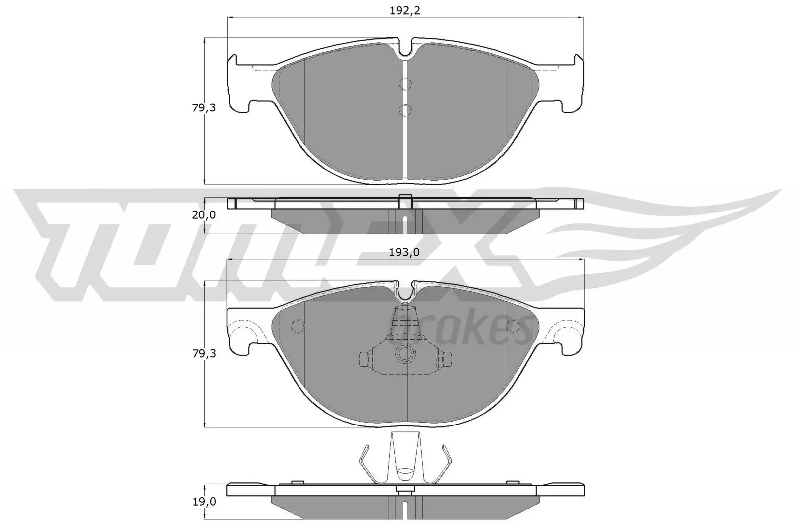 Bremsbelagsatz, Scheibenbremse Vorderachse TOMEX Brakes TX 16-66
