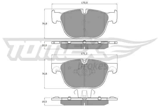 Bremsbelagsatz, Scheibenbremse Vorderachse TOMEX Brakes TX 16-68 Bild Bremsbelagsatz, Scheibenbremse Vorderachse TOMEX Brakes TX 16-68