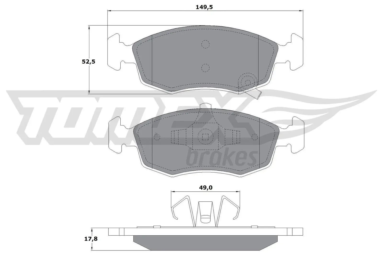 Bremsbelagsatz, Scheibenbremse TOMEX Brakes TX 16-90