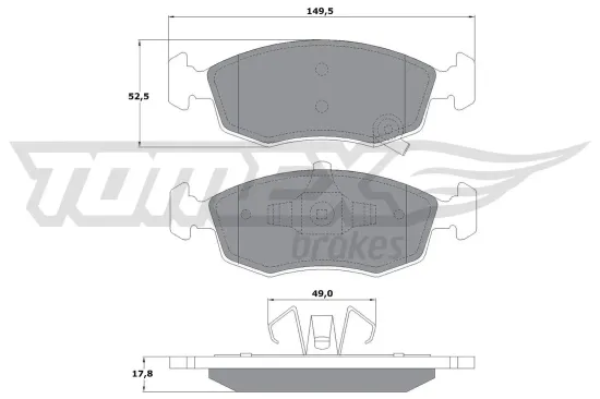 Bremsbelagsatz, Scheibenbremse TOMEX Brakes TX 16-90 Bild Bremsbelagsatz, Scheibenbremse TOMEX Brakes TX 16-90