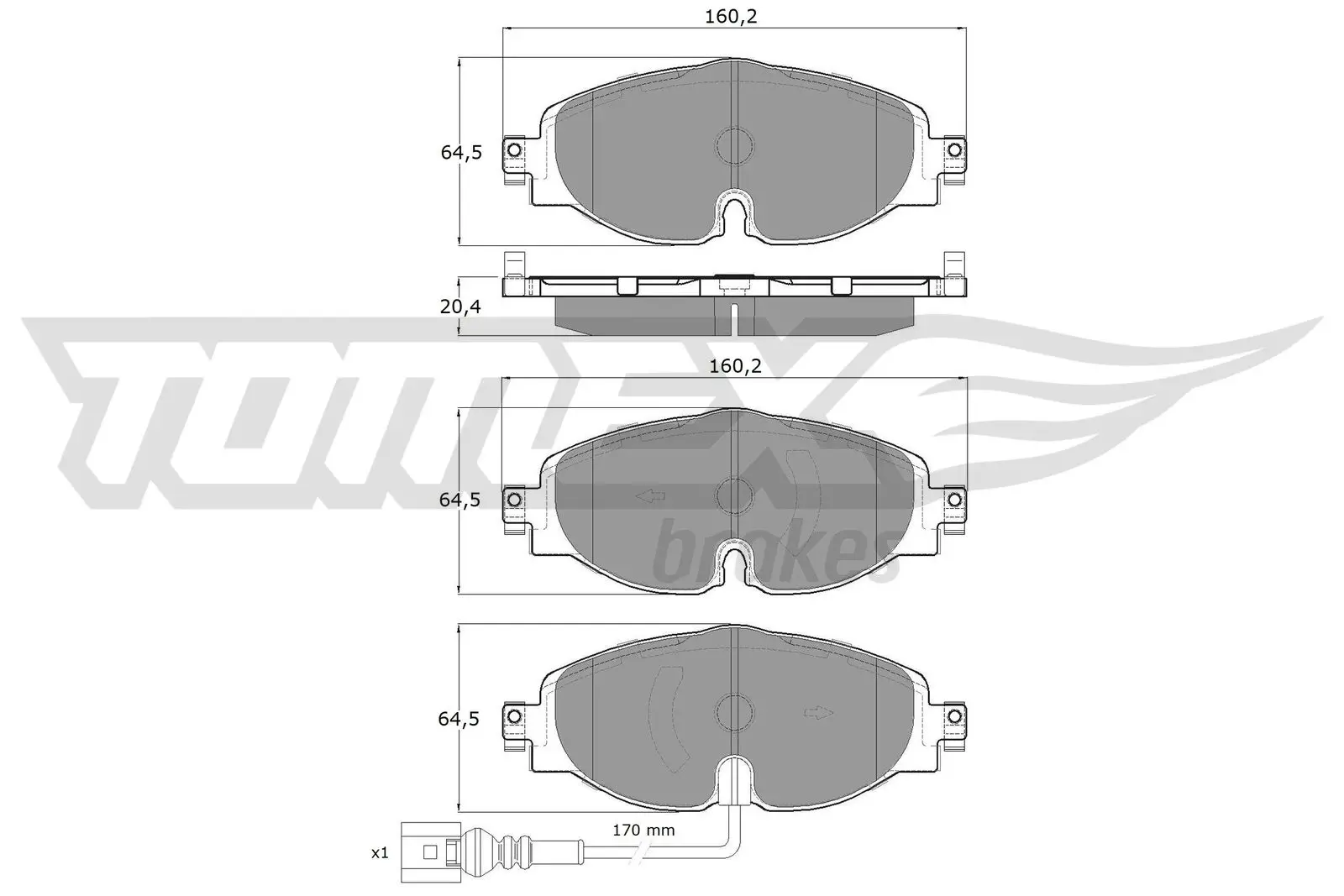 Bremsbelagsatz, Scheibenbremse TOMEX Brakes TX 16-97