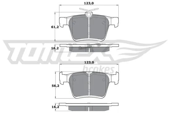 Bremsbelagsatz, Scheibenbremse Hinterachse TOMEX Brakes TX 17-05 Bild Bremsbelagsatz, Scheibenbremse Hinterachse TOMEX Brakes TX 17-05