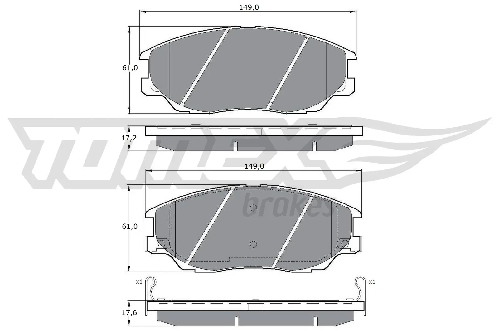 Bremsbelagsatz, Scheibenbremse Vorderachse TOMEX Brakes TX 17-09